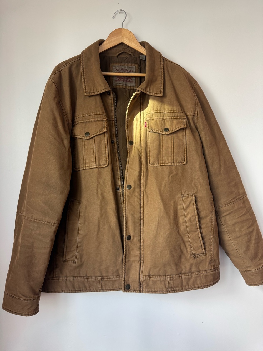 Levi’s Men’s Brown Canvas Quilted Lined Field Trucker Jacket XL